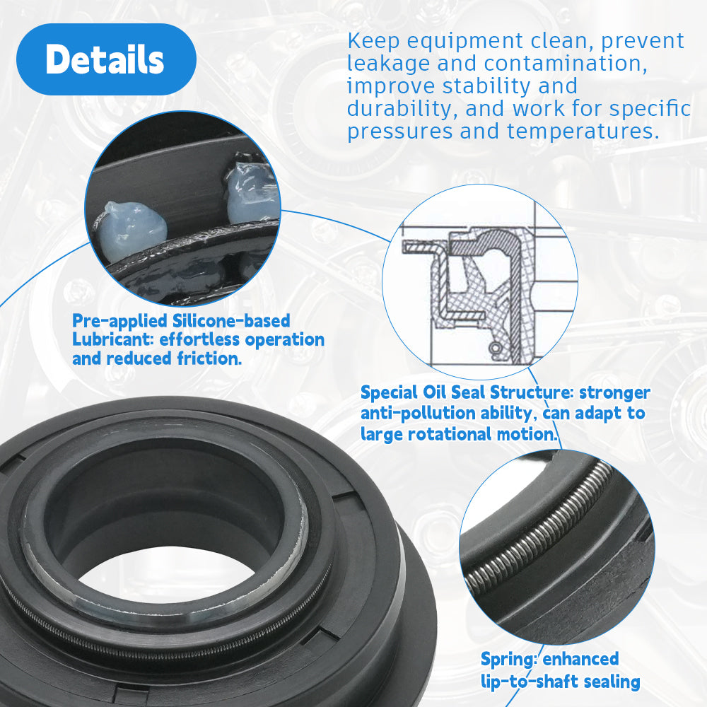 DMHUI AQ7523P Rotary Shaft Sealing Ring 25x52/60x18mm - QLFY Type NBR Rubber 01033115B 904/13600 Roller Shaft Oil Seals