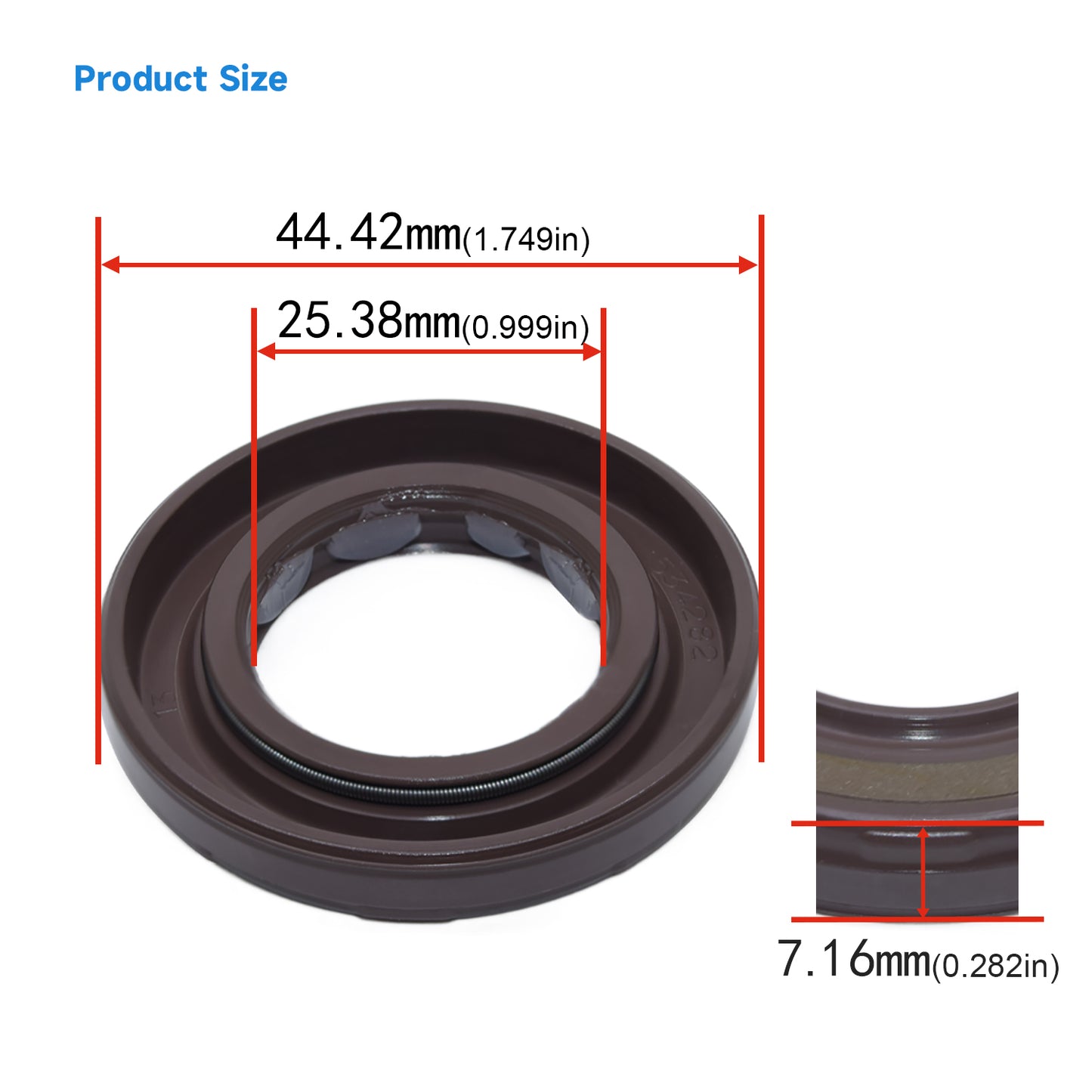 HMSA110 Type FKM Hydraulic Pump Metric Oil Seal 25.38x44.42x7.16mm, Radial shaft Double Lip Oil Seal 534282 for PVQ40, PVE19 Pump