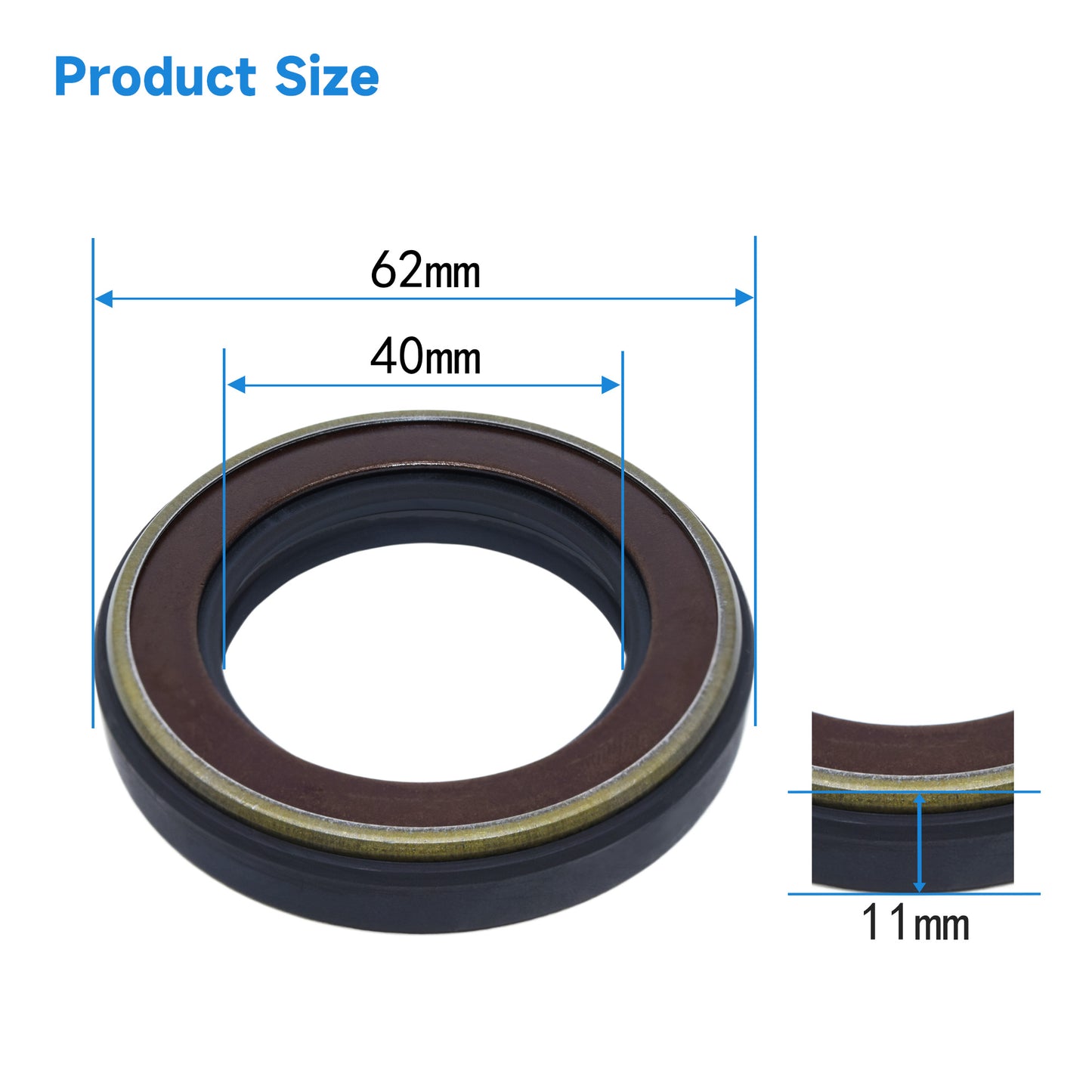 High Pressure Radial Shaft TCN Type Seal 40x62x11mm, Rotary Shaft Hydraulic Pump Excavator NBR Metric AP2388E Oil Seals with Triple Skeletons for Kawasaki K3V112, NV80 Pump