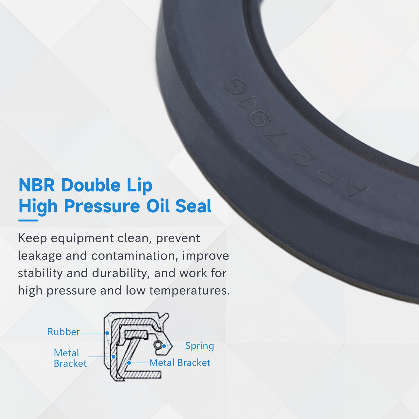 AP2791G Radial Shaft Seal Ring 48x70x12mm - TCN Type NBR Hydraulic Pump Motor Metric Oil Seals with Triple Skeletons