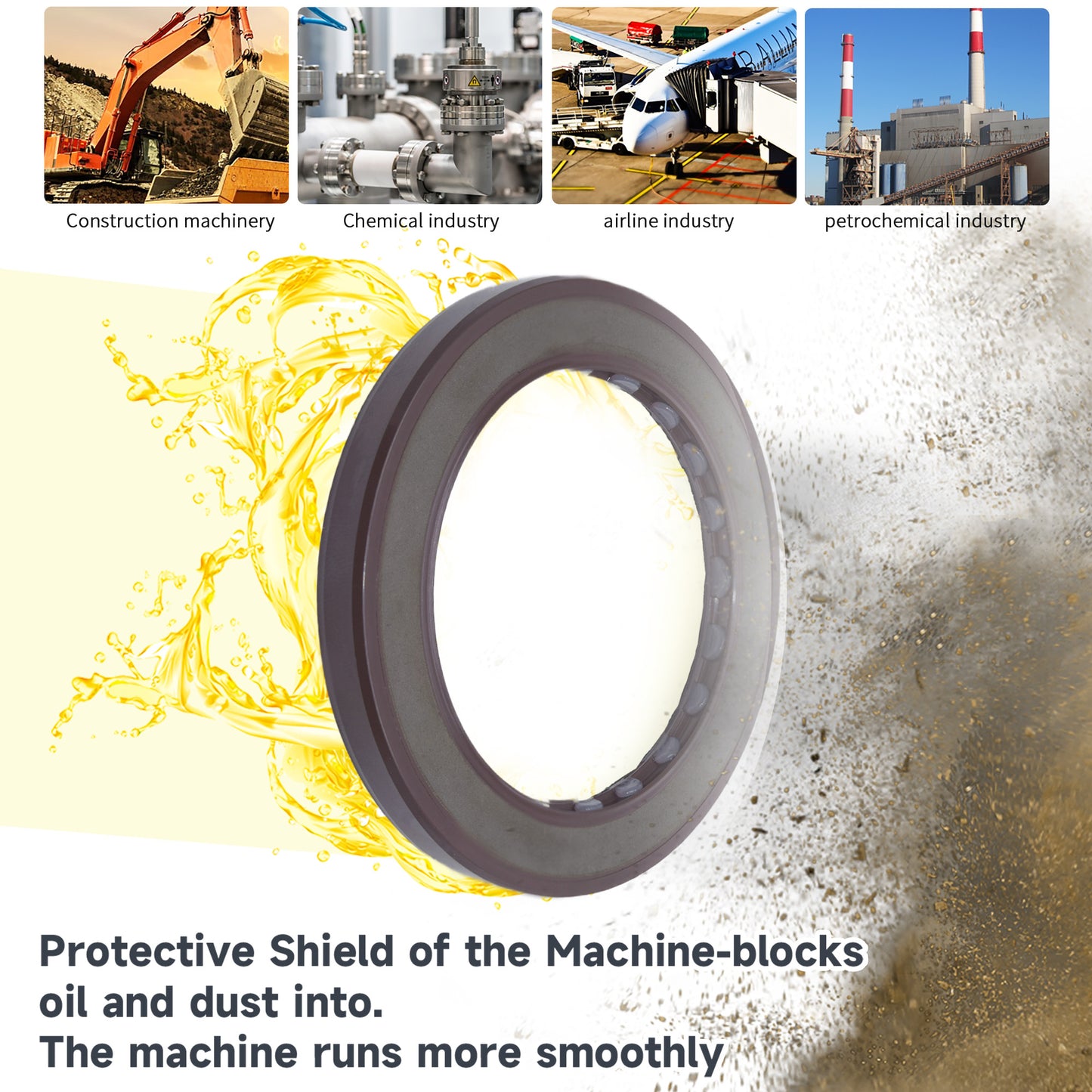 High Pressure Rotary Shaft Oil Seals 50x70x7mm, BABSL10FX2 Type FKM Double Lip Hydraulic Pump Motor Seals