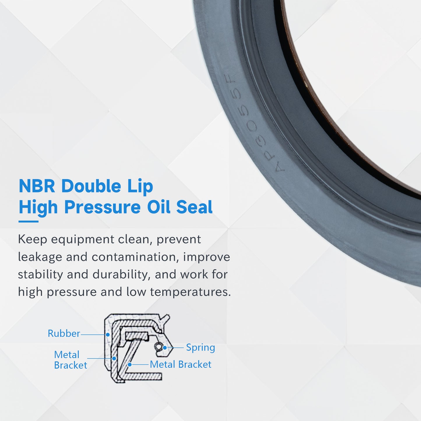 High Pressure Radial Shaft TCN Type Seal 55x78x12mm, Rotary Shaft Hydraulic Pump Motor NBR Metric AP3055F Oil Seals with Triple Skeletons for K5V200, NV111, HPV091