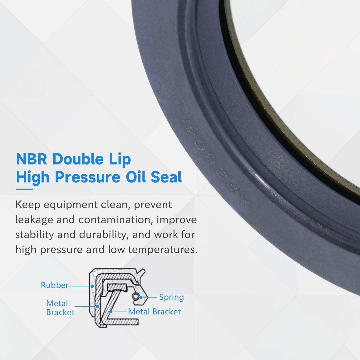 High Pressure Radial Shaft TCN Type Seal 50x72x12mm, Rotary Shaft Hydraulic Pump Motor NBR Metric AP2864I Oil Seals with Triple Skeletons