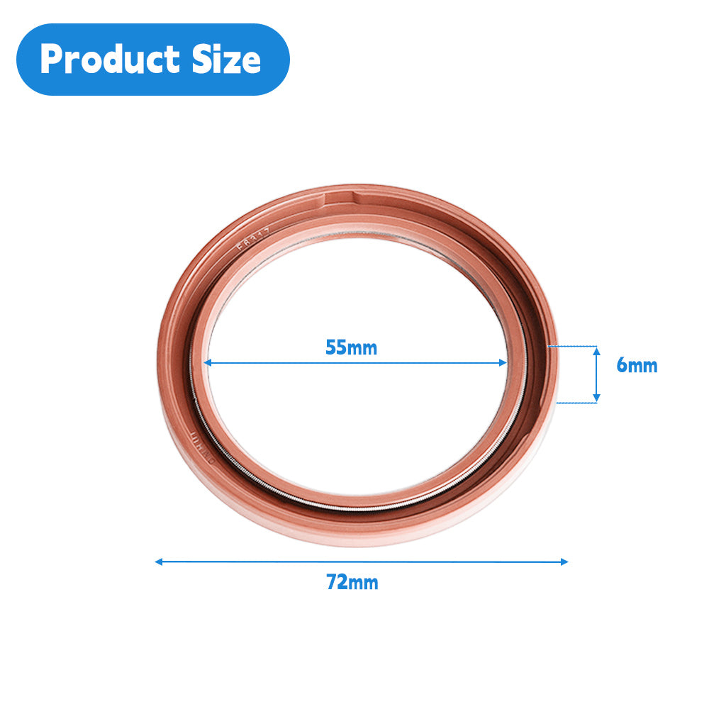 DMHUI F6317 Rotary Shaft Sealing Ring - ATDSL Type PTFE+NBR Rubber Pressure Oil Seal 55x72x6mm for Parker, Volvo Hydraulic Motor