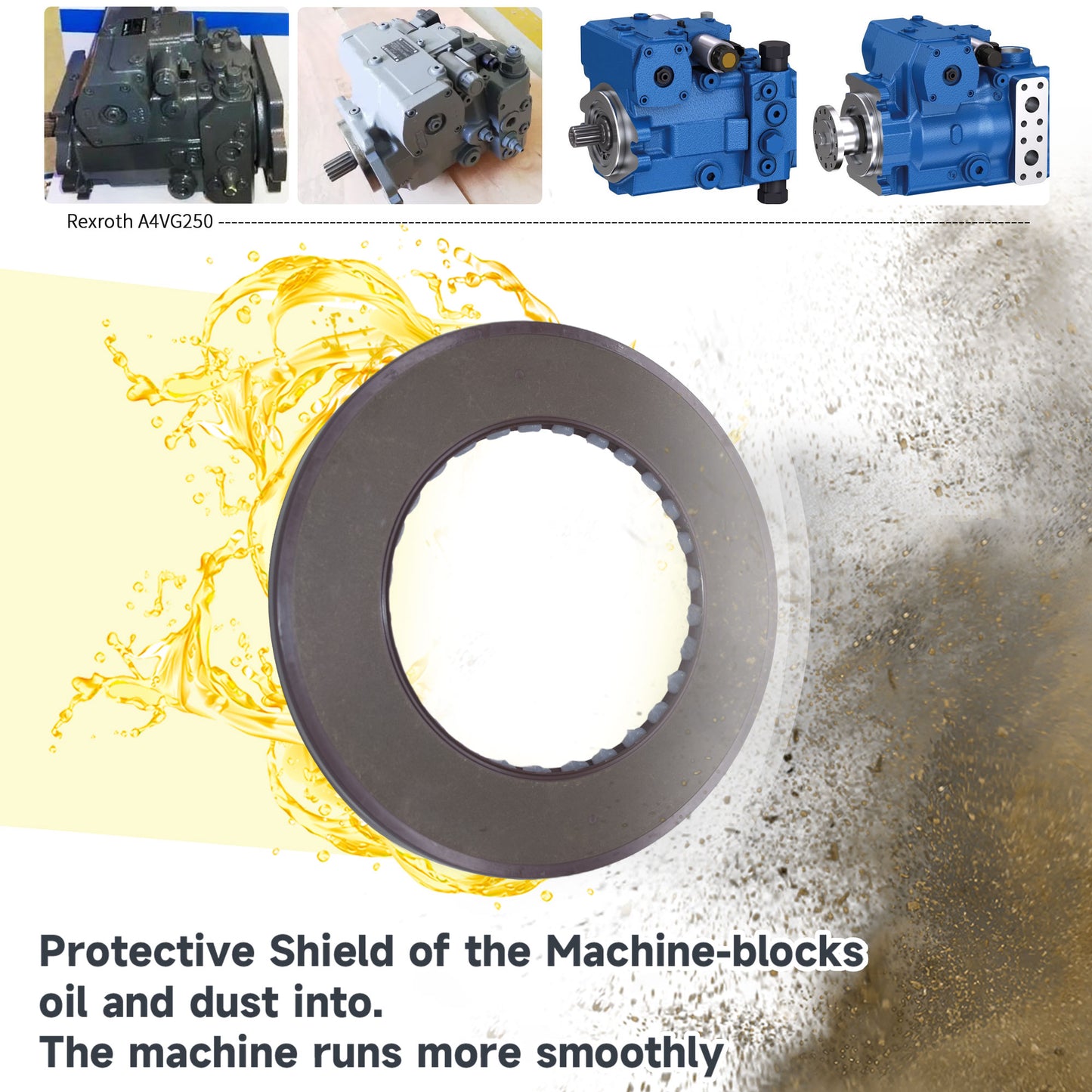 High Pressure Rotary Shaft Oil Seals 75x120x7mm, BABSL10FX2 Type FKM Double Lip Hydraulic Piston Pump Seals for Rexroth A4VG250 Pump
