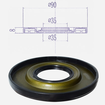 DMHUI BE6657F Oil Seal 35x90x8mm – TCY Double Lip Radial Shaft Seal for FANUC Servo Motors, NBR Rubber Dust-Resistant Seal Ring