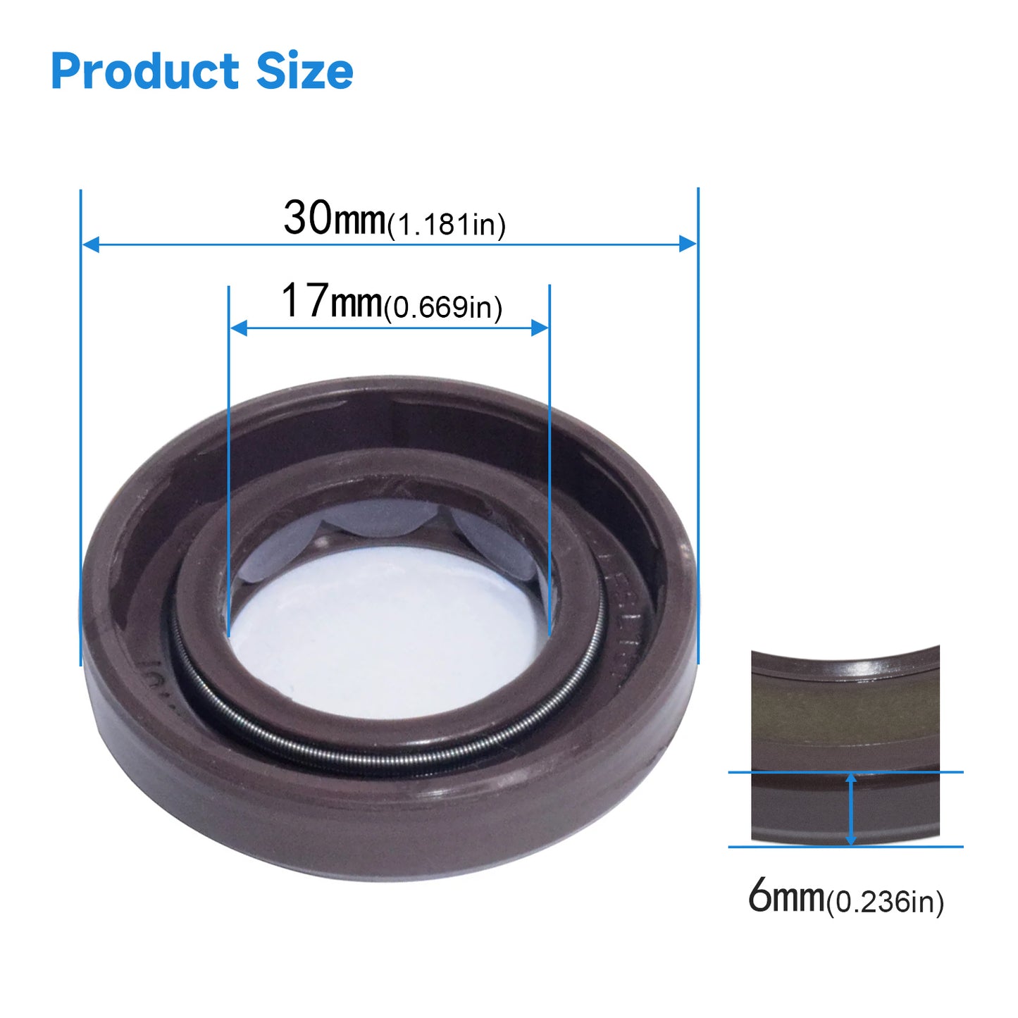 BAFSL1SF Type FKM Hydraulic Pump Metric Oil Seal 17x30x6mm, Radial Shaft Double Lip High Pressure Oil Seal(One Piece)