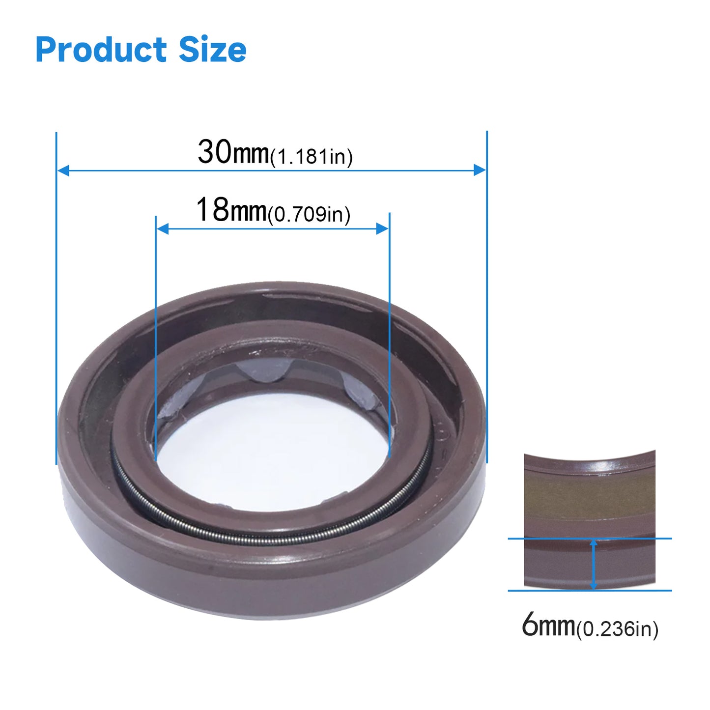 BAFSL1SF Type FKM Hydraulic Pump Metric Oil Seal 18x30x6mm, Radial Shaft Double Lip High Pressure Oil Seal for Rexroth Pumps(One Piece)