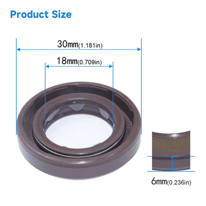 BAFSL1SF Type FKM Hydraulic Pump Metric Oil Seal 18x30x6mm, Radial Shaft Double Lip High Pressure Oil Seal for Rexroth Pumps(One Piece)