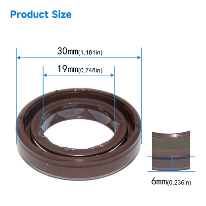 BAFSL1SF Type FKM Hydraulic Pump Metric Oil Seal 19X30X6mm, Radial Shaft Double Lip Gear Motor Shaft Oil Seal for Wirtgen WM409A1(One Piece)