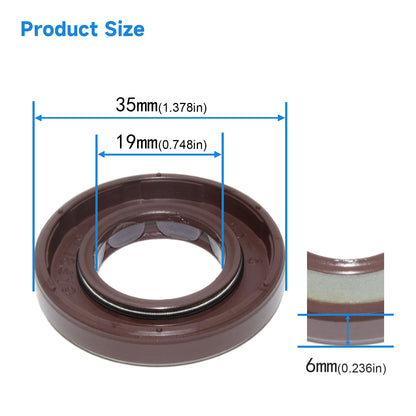 BAFSL1SF Type FKM Hydraulic Pump Metric Oil Seal 19X35X6mm, Radial Shaft Double Lip Oil Seal(One Piece)