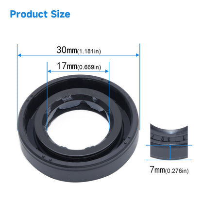 High Pressure Oil Seal 17x30x7mm, TCV Type NBR Rubber Rotary Shaft Double Lip Seal for Hydraulic Pump Motor