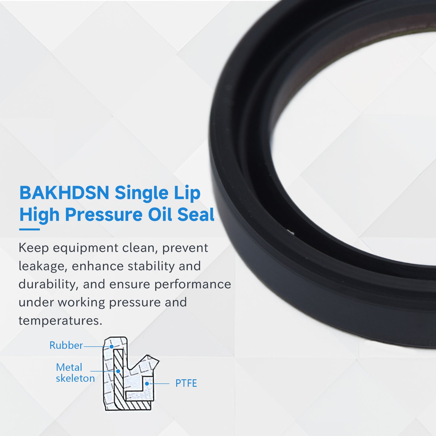 DMHUI High Pressure Oil Seal 27x35x6mm BAKHDSN Type PTFE NBR Rubber Material – Danfoss Hydraulic Pump Parts Shaft Seal 27-35-6