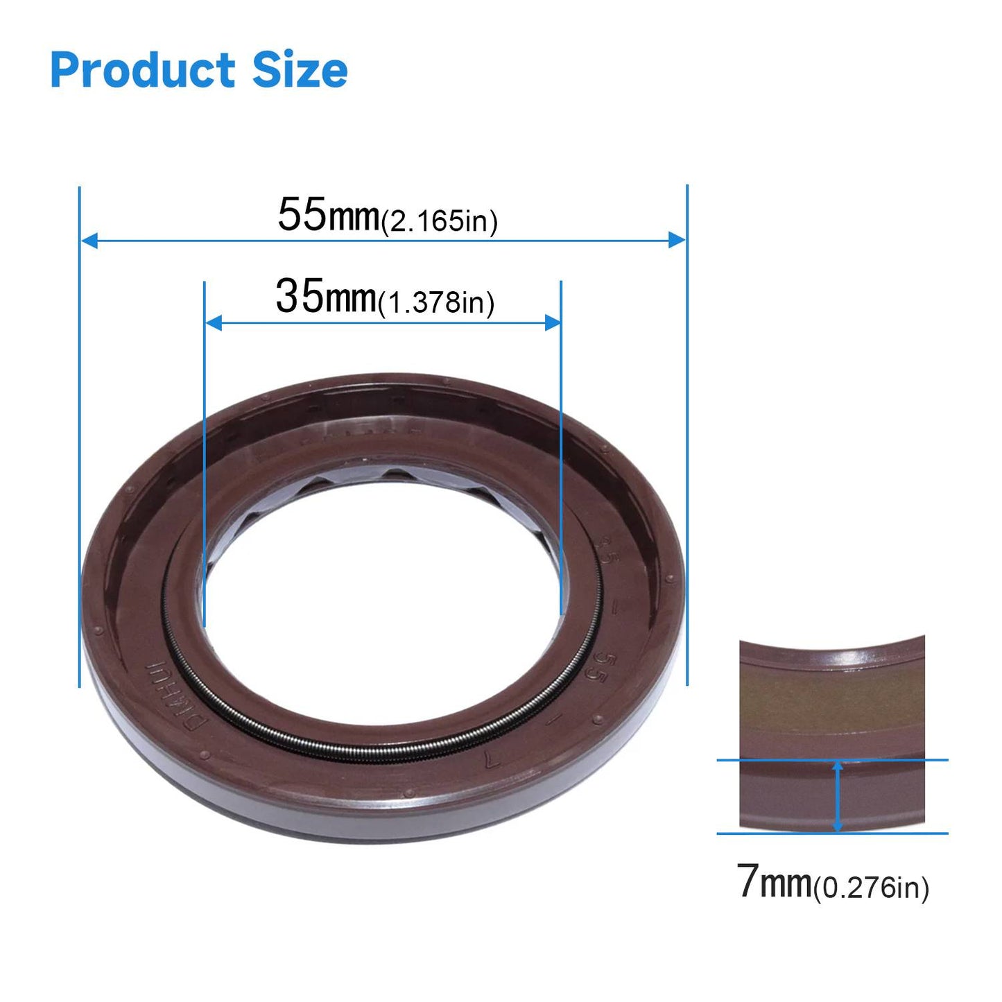 BAFSL1SF Type FKM Hydraulic Pump Metric Oil Seal 35x55x7mm, High Pressure Radial Shaft Double Lip Oil Seal for Linde HPV75 Pumps(One Piece)