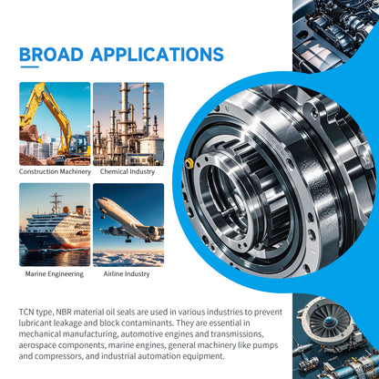 DMHUI High Pressure AP2086F Oil Seal 35x55x12mm TCN Type - Rotary Shaft NBR Rubber Lip Metric Sealing Ring with Triple Skeletons