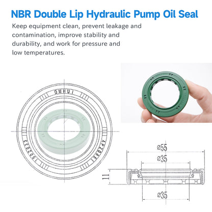 High Pressure AP2085I Oil Seal 35x55x11mm, TCV Type NBR Rotary Shaft Double Lip Seal for Hydraulic Pump Motor