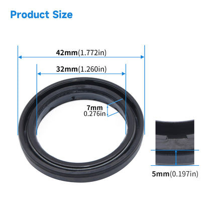 High Pressure Oil Seal 32x42x5/7mm with NBR Rubber, TCV Type Rotary Shaft Double Lip Seal SRP/S00R01P for Hydraulic Pump Motor