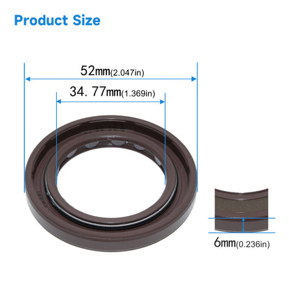 BAFSL1SF Type FKM Hydraulic Pump Metric Oil Seal 34.77x52x6mm, Radial Shaft Double Lip Oil Seal for Parker PD060 Pumps