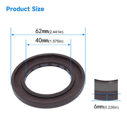 High Pressure Rotary Shaft Oil Seals 40x62x6mm, BABSL10FX2 Type FKM Double Lip Hydraulic Pump Motor Seals for A8V55, V30D95, KYB87 Pump