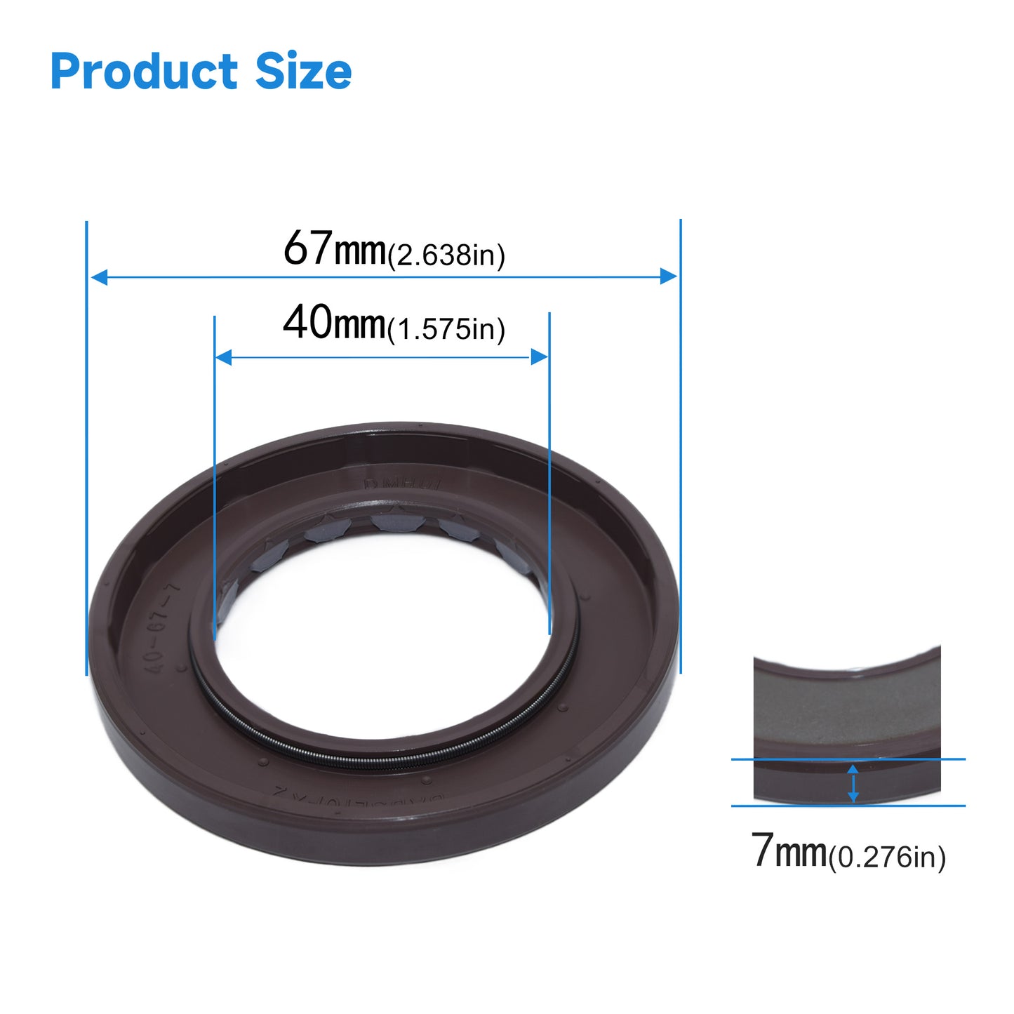 High Pressure Rotary Shaft Oil Seals 40x67x7mm, BABSL10FX2 Type FKM Double Lip Hydraulic Pump Motor Seals for Rexroth A4VG56, A10VG63 Pump