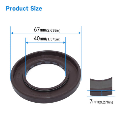 High Pressure Rotary Shaft Oil Seals 40x67x7mm, BABSL10FX2 Type FKM Double Lip Hydraulic Pump Motor Seals for Rexroth A4VG56, A10VG63 Pump