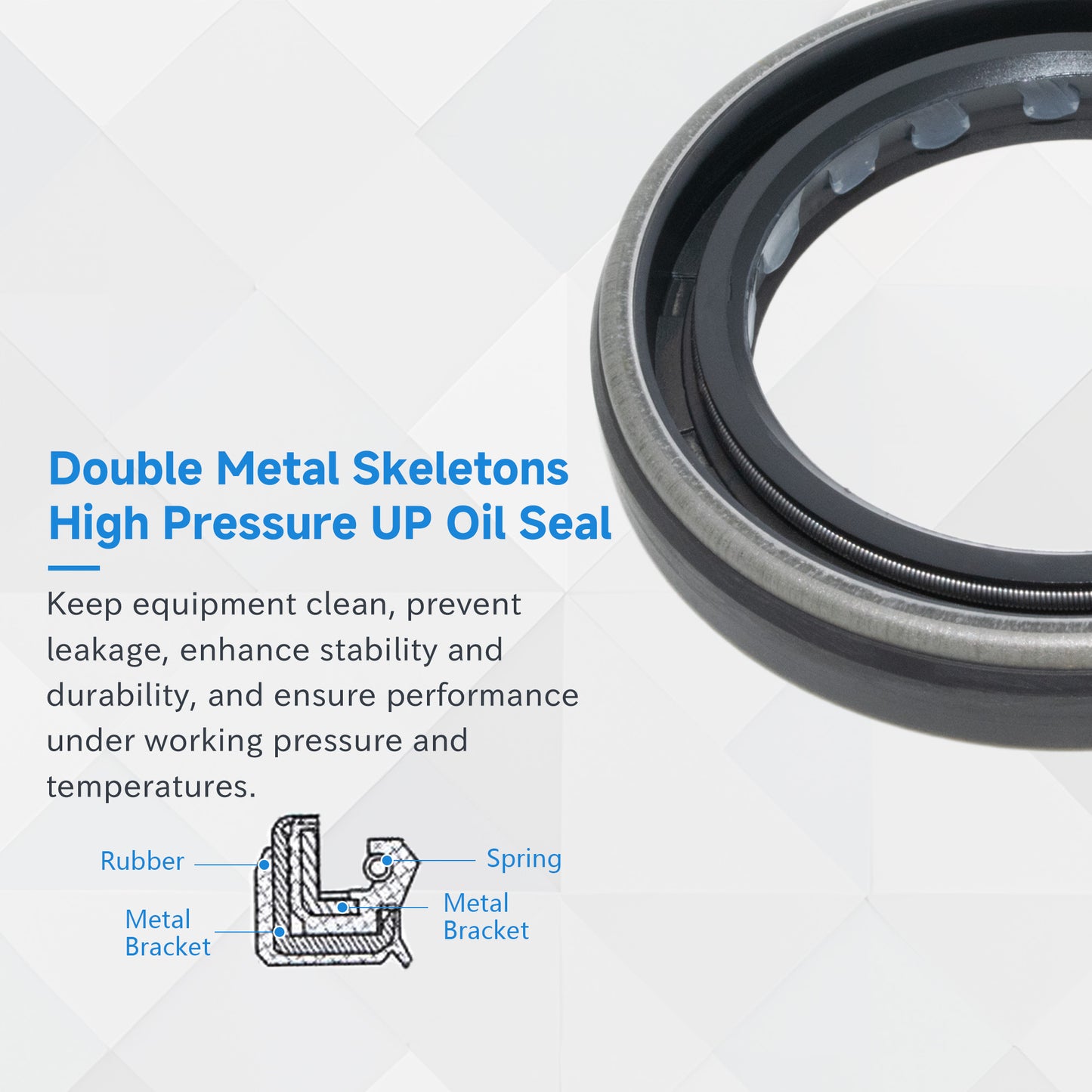 DMHUI High Pressure UP0445E Oil Seal 44.45x63.5x9.5mm UP Type NBR Rubber – Shaft Grease Seal for Sauer 90R100/130/180/250 Pump