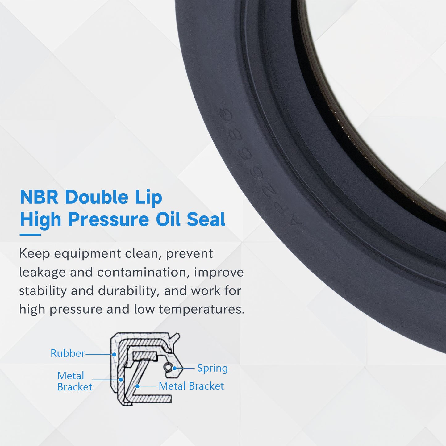 High Pressure Radial Shaft TCN Type Seal 45x68x12mm, Rotary Shaft Hydraulic Pump NBR Metric AP2668G Oil Seals with Triple Skeletons for K3V112, SPK10/10 Pump