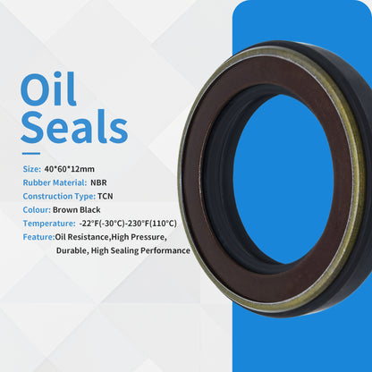 High Pressure Radial Shaft TCN Type Seal 40x60x12mm, Rotary Shaft Hydraulic Pump Motor NBR Metric AP2379 Oil Seals with Triple Skeletons