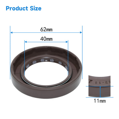 DMHUI High Pressure Double Lip Oil Seal 40x62x11mm TCV Type FKM Rubber – Hydraulic Pump Shaft Seal 40-62-11