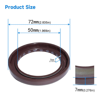 BAFSL1SF Type FKM Hydraulic Pump Metric Oil Seal 50x72x7/5mm, High Pressure Radial Shaft Double Lip Oil Seal for A6V80, A6VM80, BPV100(One Piece)