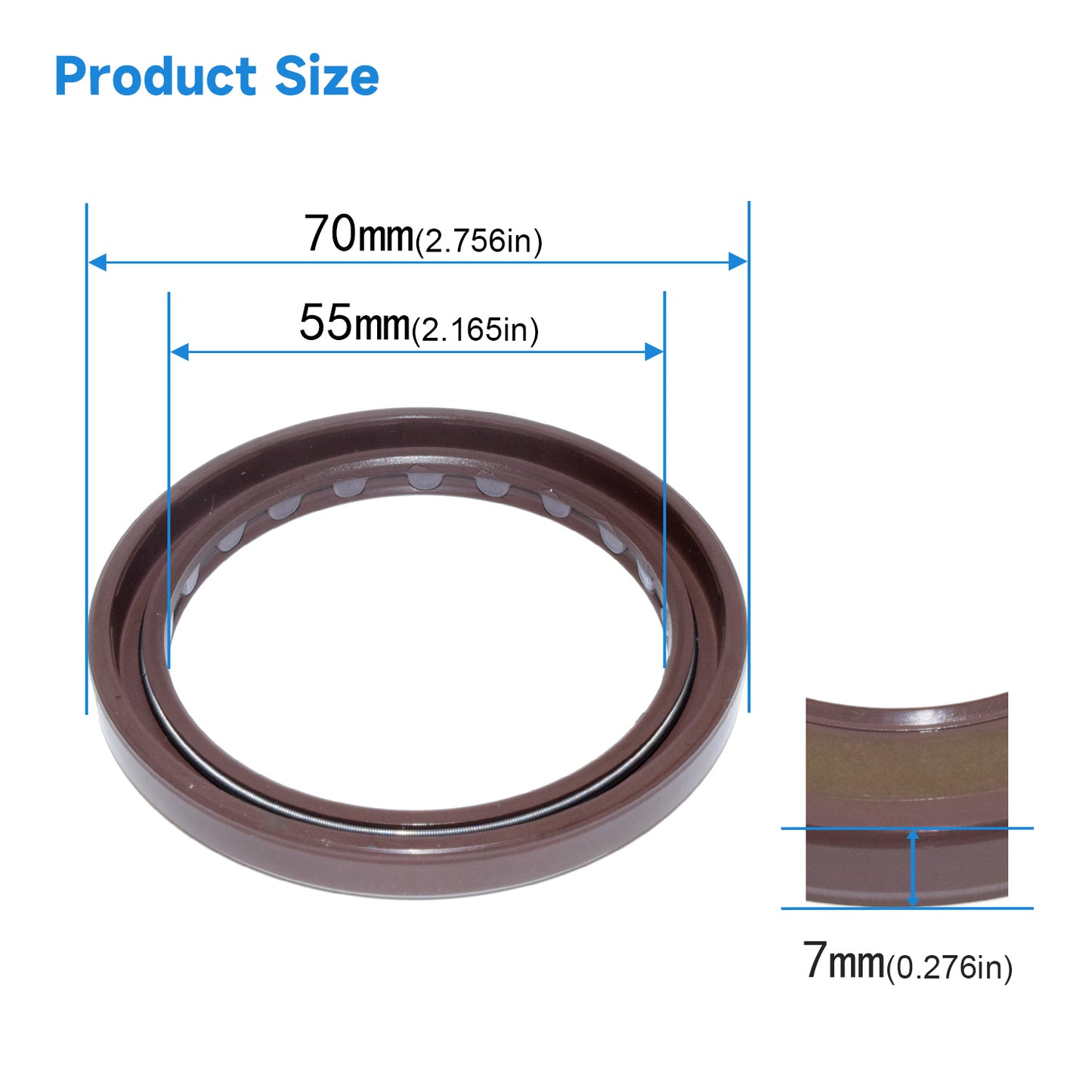 BAFSL1SF Type FKM Hydraulic Pump Metric Oil Seal 55x70x7mm, High Pressure Radial Shaft Double Lip Oil Seal for A2F107, A11V130,51D110(One Piece)