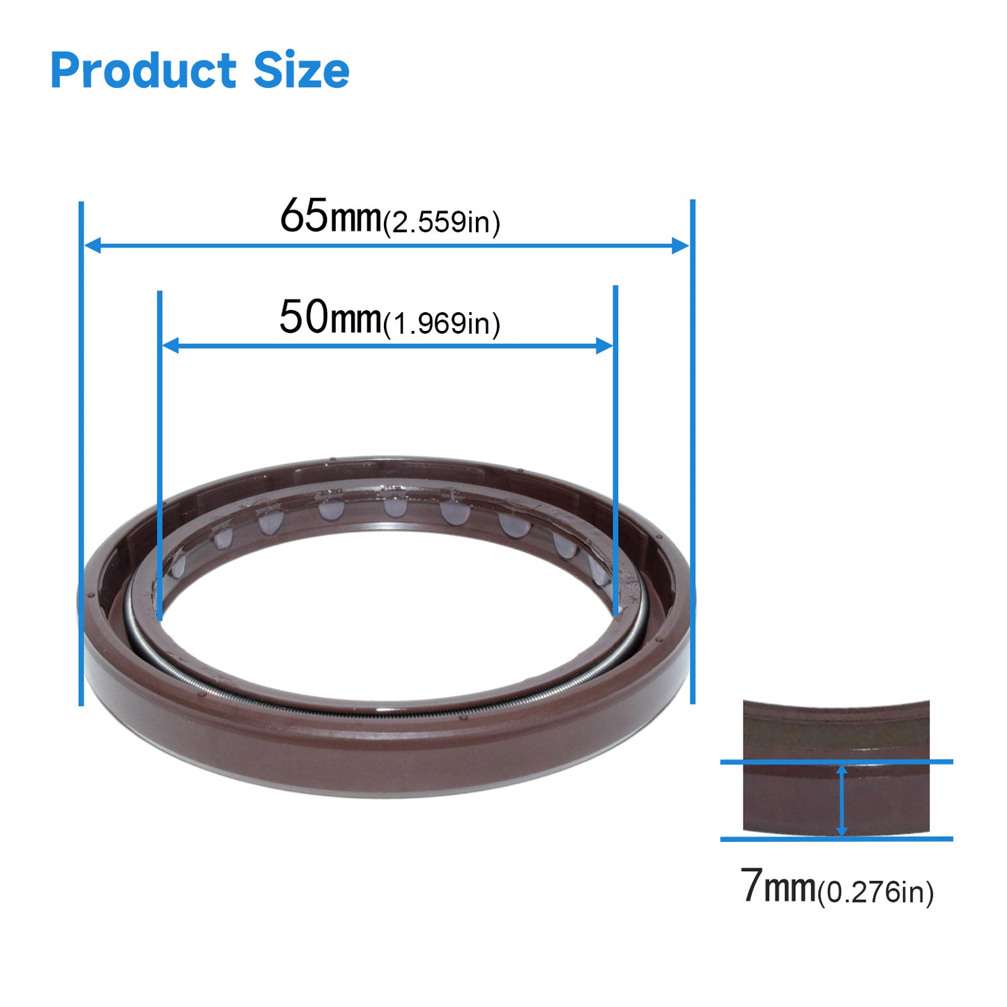 BAFSL1SF Type FKM Hydraulic Pump Metric Oil Seal 50x65x7mm, Radial Shaft Double Lip High Pressure Oil Seal(One Piece)