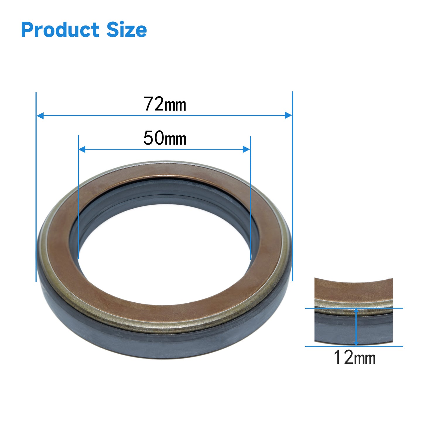 High Pressure Radial Shaft TCN Type Seal 50x72x12mm, Rotary Shaft Hydraulic Pump Motor NBR Metric AP2864I Oil Seals with Triple Skeletons