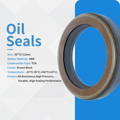 High Pressure Radial Shaft TCN Type Seal 50x72x12mm, Rotary Shaft Hydraulic Pump Motor NBR Metric AP2864I Oil Seals with Triple Skeletons