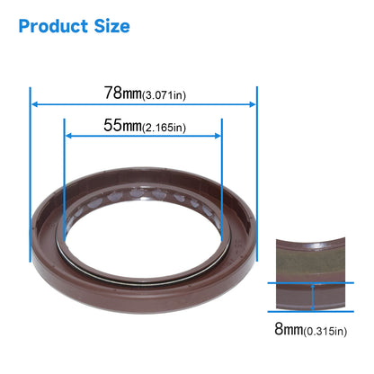 BAFSL1SF Type FKM Hydraulic Pump Metric Oil Seal 55X78X8mm, Radial Shaft Double Lip Oil Seal for Kawasaki K5V140 Pump(One Piece)