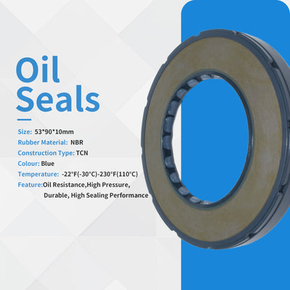 DMHUI High Pressure Rotary Shaft Oil Seals 53x90x10mm for Hydraulic Pump and Motor - TCN Type NBR Rubber Shaft Grease Seal