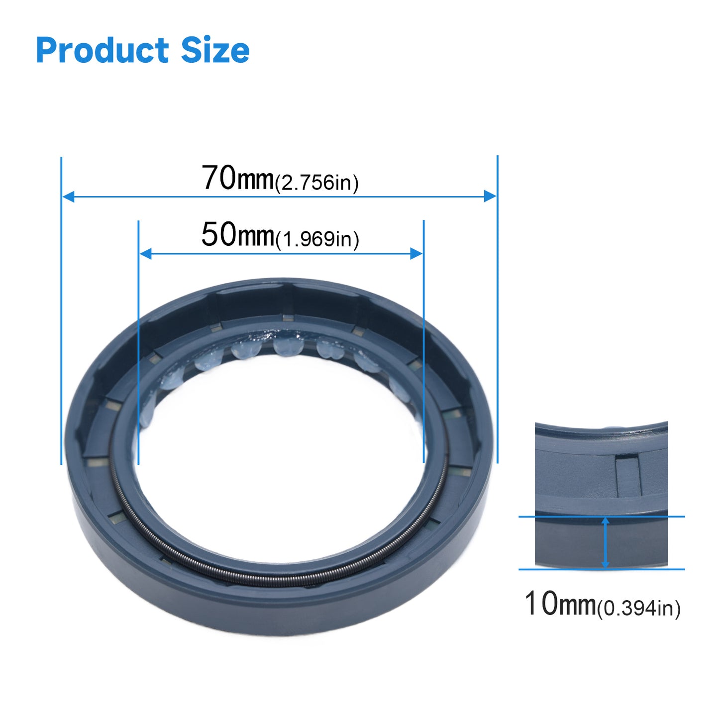 High Pressure TCV Oil Seal 50x70x10mm, NBR Material Radial Shaft Double Lip Seal for Hydraulic Pump Motor