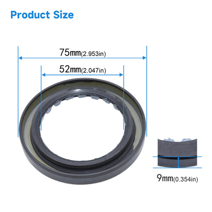 High Pressure NBR Oil Seal 52x75x9mm, TCV Type Rotary Shaft Double Lip Seal for Hydraulic Pump Motor