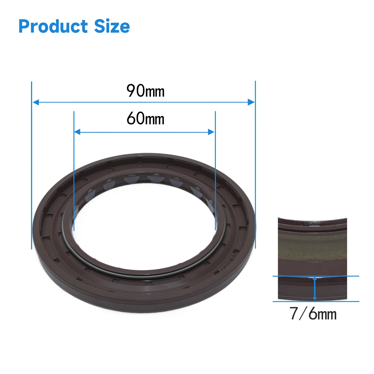 BAFSL1SF Type FKM Hydraulic Pump Metric Oil Seal 60*90*7/6mm, Radial Shaft Double Lip Oil Seal for Danfoss H1P147 Pumps