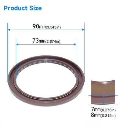 BAFSL1SF Type FKM Hydraulic Pump Metric Oil Seal 73x90x7/8mm, High Pressure Radial Shaft Double Lip Oil Seal for SAI Motor(One Piece)