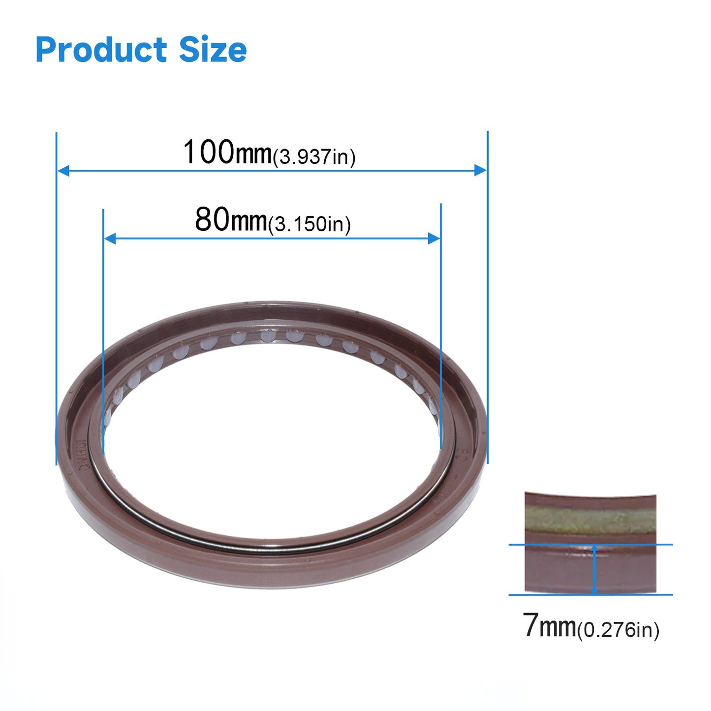 BAFSL1SF Type FKM Hydraulic Pump Metric Oil Seal 80x100x7mm, High Pressure Radial Shaft Double Lip Oil Seal for A4VSO355, A6VM500HH1T Pump(One Piece)