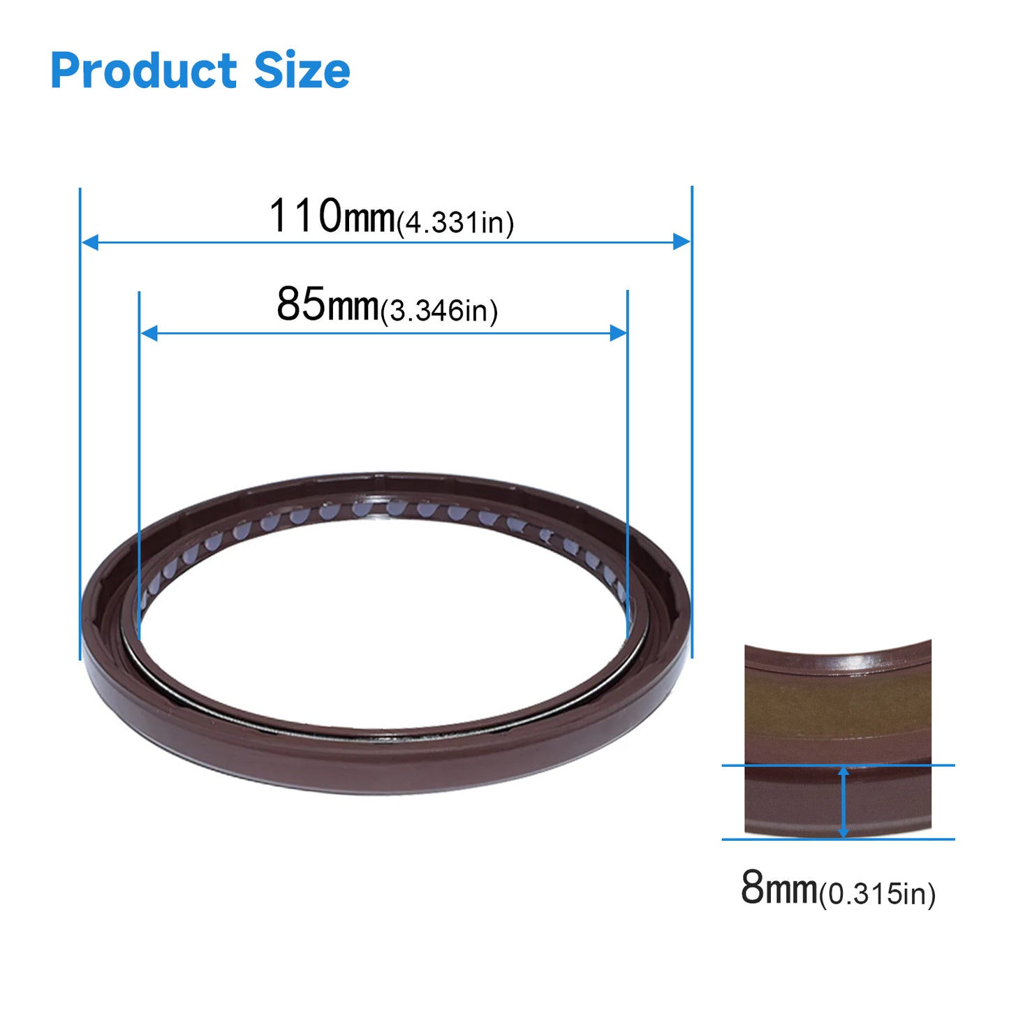 BAFSL1SF Type FKM Hydraulic Pump Metric Oil Seal 85x110x8mm, High Pressure Radial Shaft Double Lip Oil Seal for SAI MM750 Motor(One Piece)