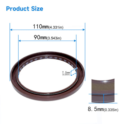 FKM Pressure Oil Seals 90x110x7.5/8.5MM, BAFSL1SF Type Double Lip Shaft Sealing Ring for Hydraulic Pump