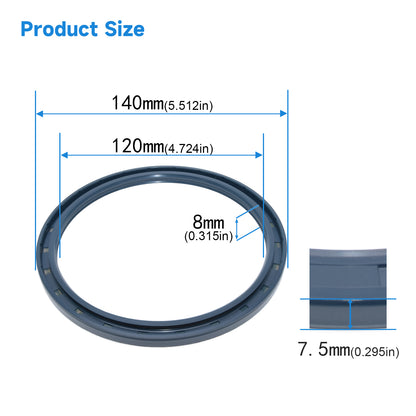 High Pressure TCV Oil Seal 120x140x7.5/8mm, NBR Material Hydraulic Piston Motor Double Lip Seal for Rexroth MCR5 Motor