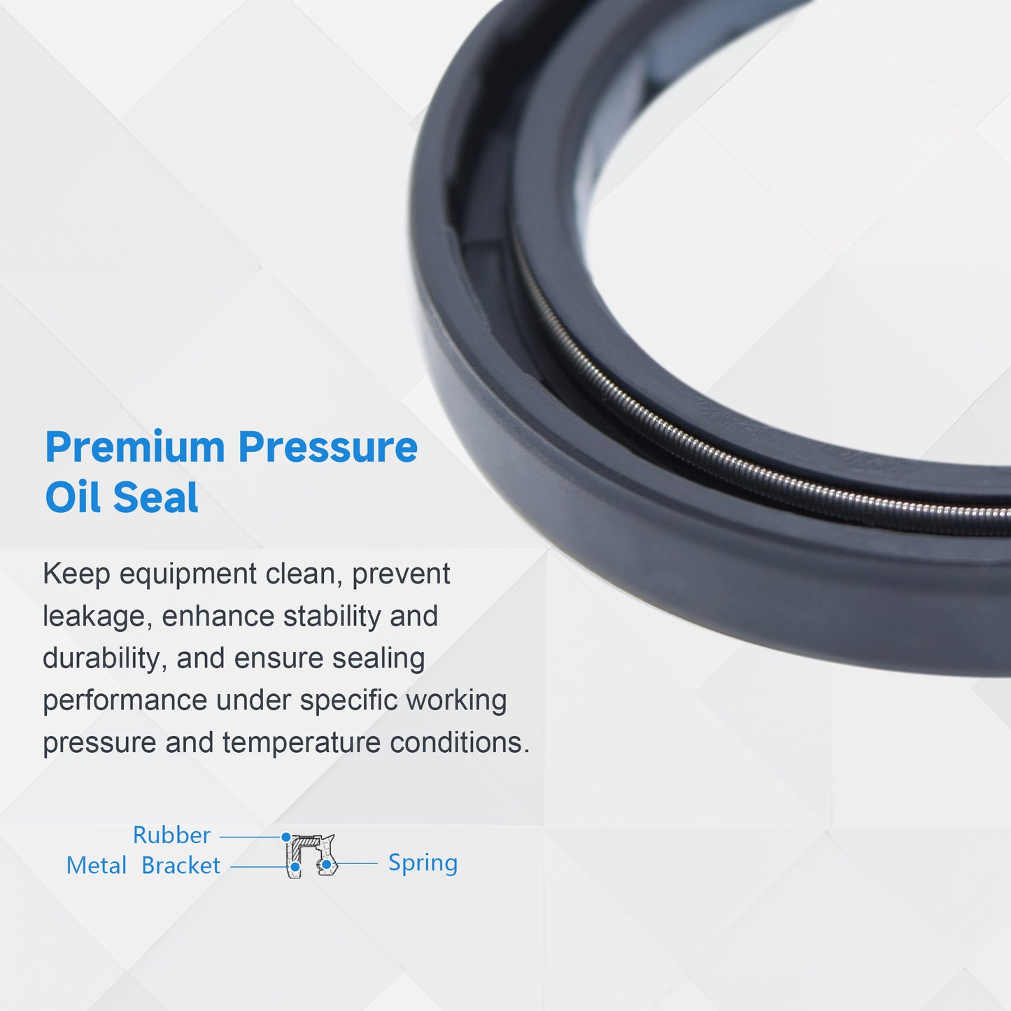 DMHUI TCV High-Pressure Hydraulic Pump Oil Seal 38.1x50.8x6.35mm (1.5"x2"x0.25") - ISO9001 Certified for Extreme-Duty Performance